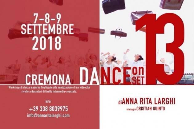 Coordinamento Danza Cremona presenta 'Dance On Set' il 7–8–9 settembre 2018