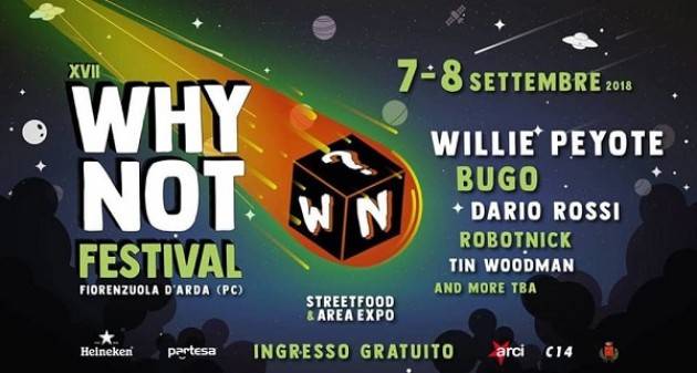 Fiorenzuolo d'Arda: 7 e 8 settembre il 'Why Not Festival'