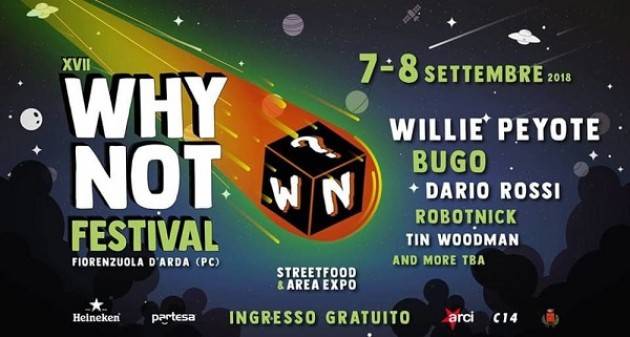 Fiorenzuolo d'Arda: 7 e 8 settembre il 'Why Not Festival'