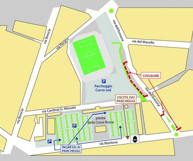 Cremona: nuove modalità di accesso al parcheggio Curva Sud dello Zini