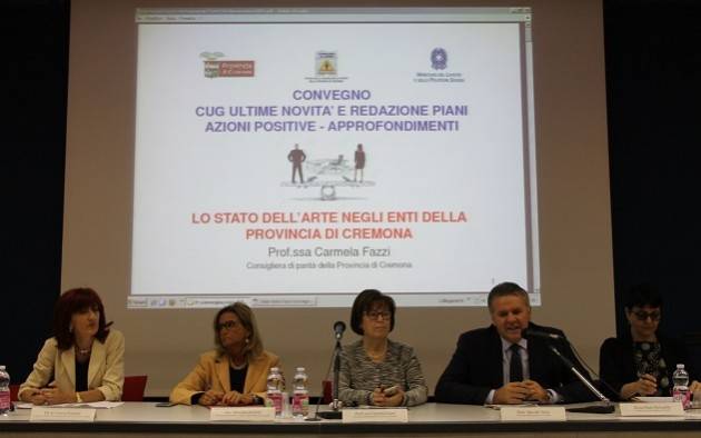 Cremona  Convegno su Pari Opportunità, tra  il Piano delle Azioni Positive  e il Comitato Unico di Garanzia