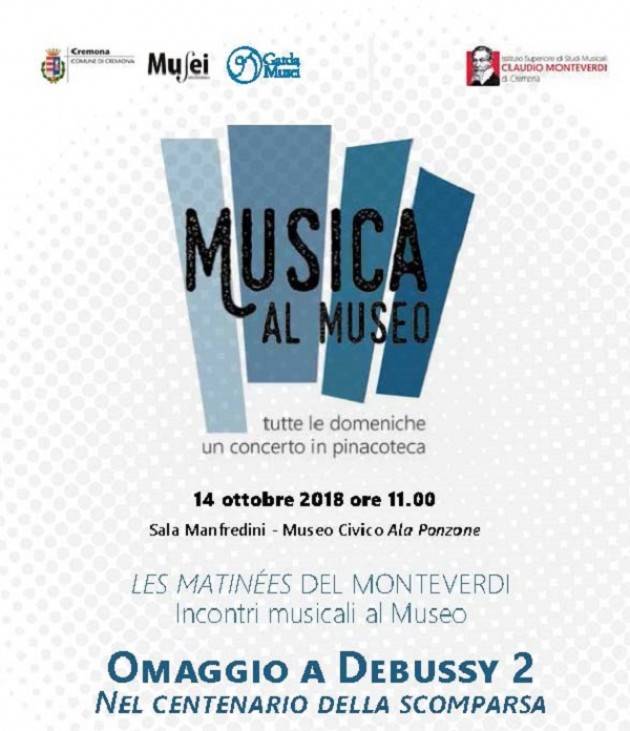 Cremona: domenica 14 ottobre seconda parte dell'omaggio a Debussy