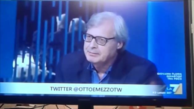 (Video) Vittorio Sgarbi dalla Gruber a ottoemezzola7 invita a visitare  la mostra ‘Il regime dell’arte’ di Cremona