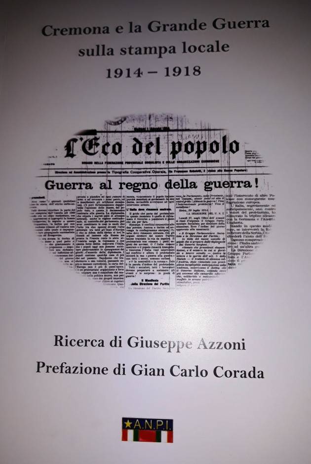 Evento del 14 dicembre L’ECOLIBRI ‘Cremona e la Grande Guerra  sulla stampa locale 1914- 1918’  di Giuseppe Azzoni