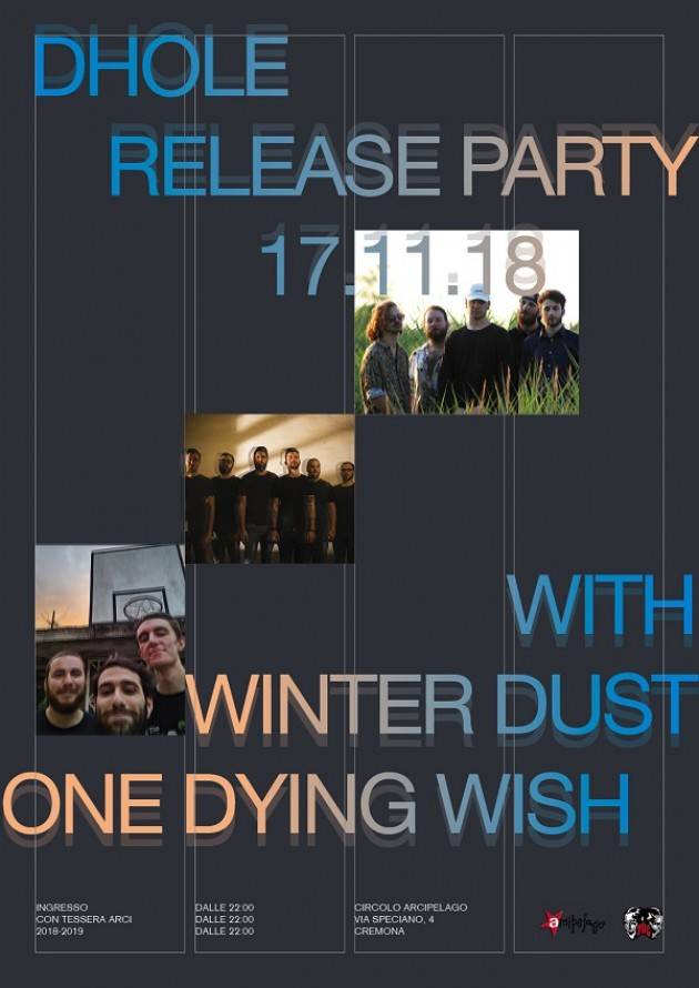 Cremona: sabato 17/11 al Circolo Arcipelago il Release Party del nuovo disco dei Dhole
