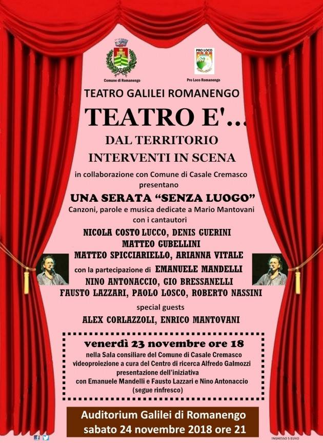 Romanengo ricorda Mario Mantovani il 24 novembre