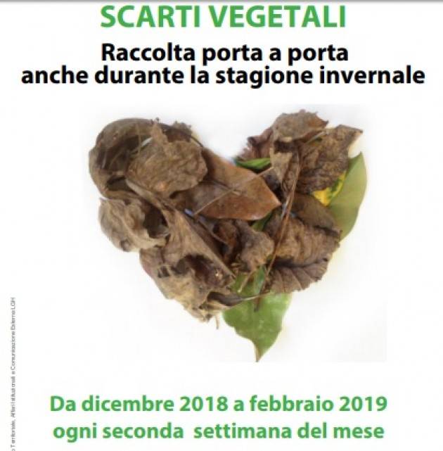 Cremona SCARTI VEGETALI: RACCOLTA PORTA A PORTA  ANCHE DURANTE LA STAGIONE INVERNALE