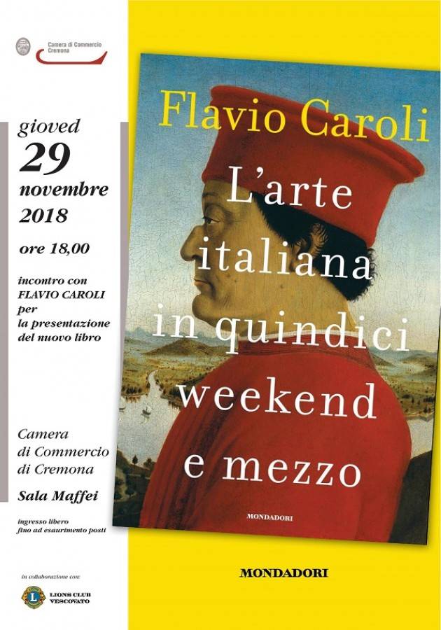 Cremona: il 29/11 presentazione del nuovo libro di Flavio Caroli