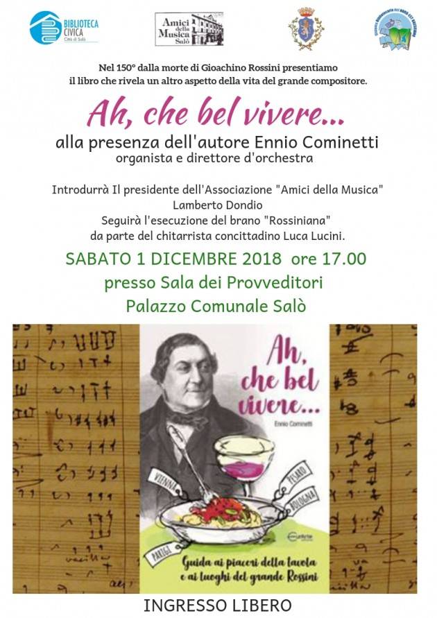 Presentazione libro di Ennio Cominetti per i 150 anni della morte di Rossini