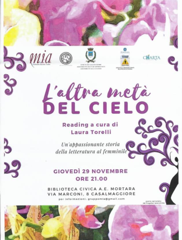 Casalmaggiore Iniziativa 'L’altra metà del cielo', promossa dalla Associazione MIA  il 29 novembre