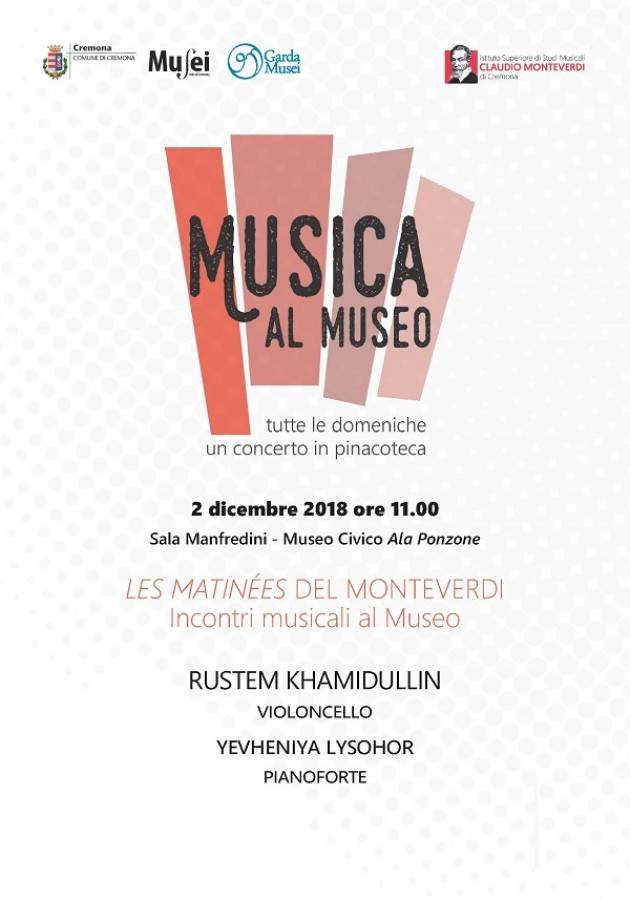 Cremona: domenica 2 dicembre nuovo appuntamento musicale al Museo Civico