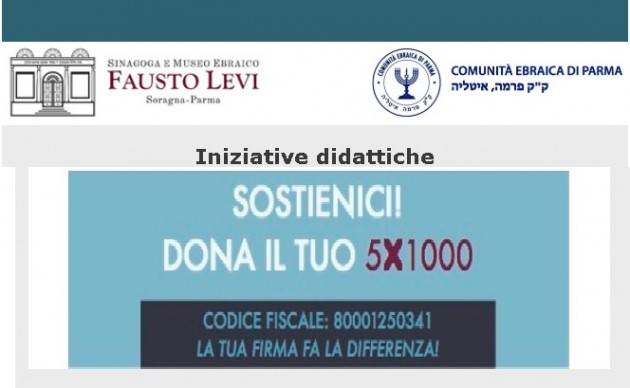 Iniziative didattiche 2018-1019 della Sinagoga e Museo Ebraico Fausto Levi di Soragna (PR)