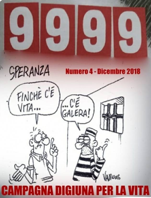 Digiuno per il 10 dicembre contro la pena dell'ergastolo di Carmelo Musumeci