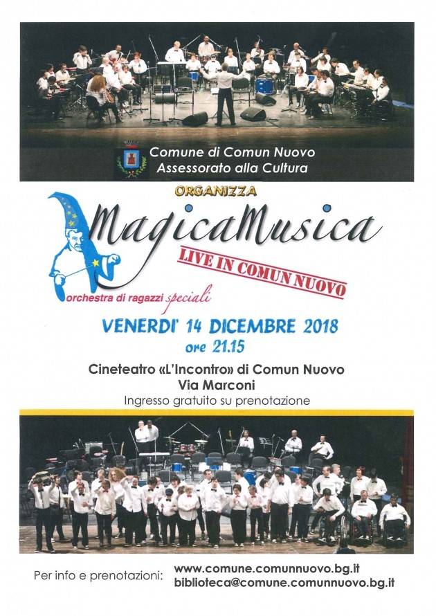 L’Orchestra MagicaMusica sbarca a Comun Nuovo (BG)  venerdì 14 dicembre