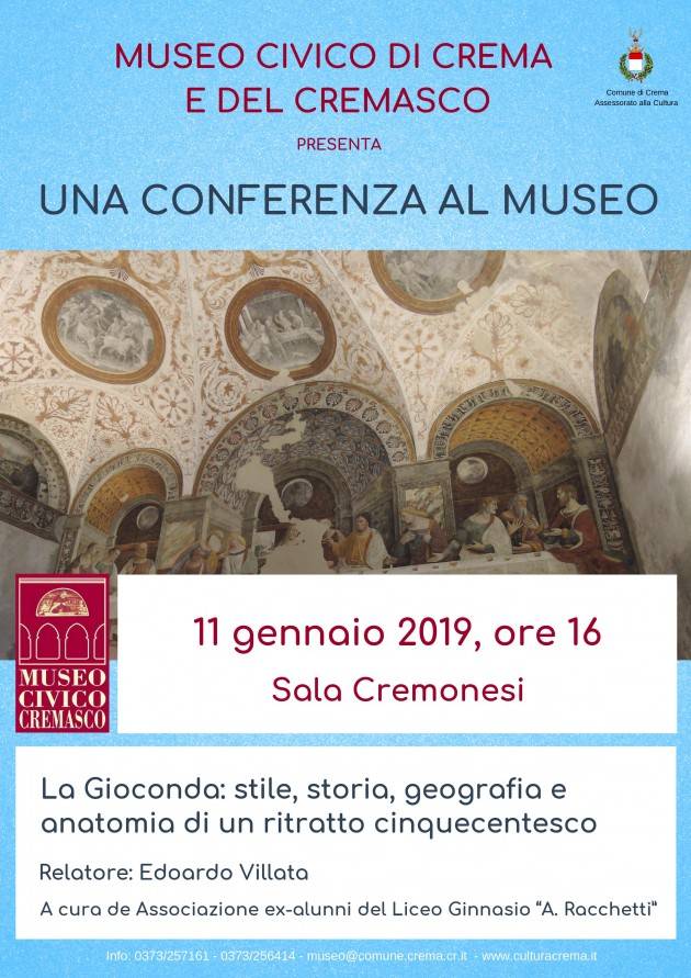 Crema Appuntamento di venerdì 11 gennaio 2019 alle ore 16:00 de 'Una conferenza al Museo'.