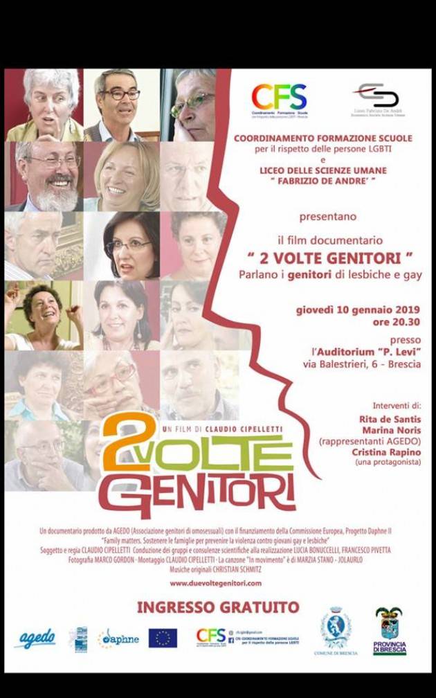 Presentazione del documentario 2 Volte genitori all'Auditorium Levi di Brescia