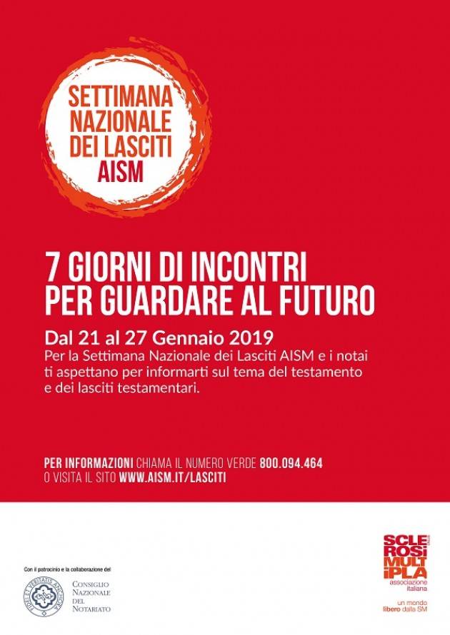 Settimana Nazionale dei lasciti AISM, dal 21 al 27 gennaio