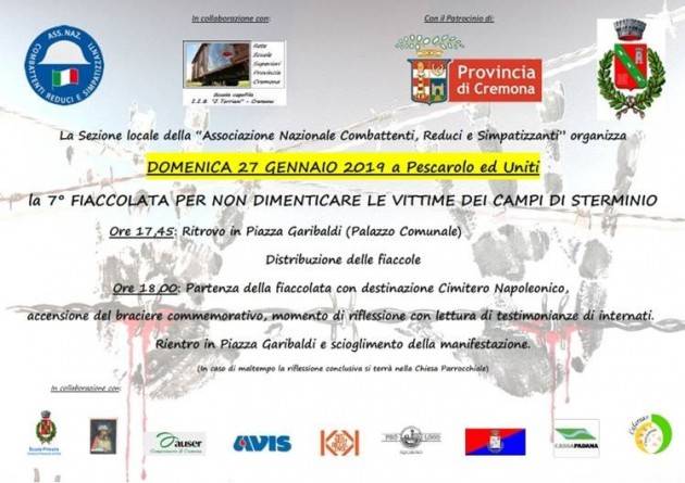 Pescarolo 7 Fiaccolata per non dimenticare Domenica 27 gennaio