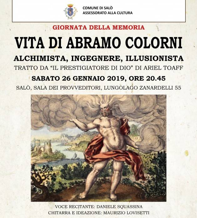 26 gennaio, per la Giornata della Memoria evento sulla Vita di Colorni a Salò.