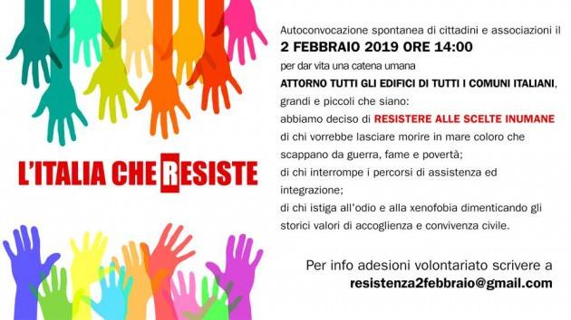 Italia che resiste Anche a Cremona il 2 febbraio tutto davanti al comune alle ore 14