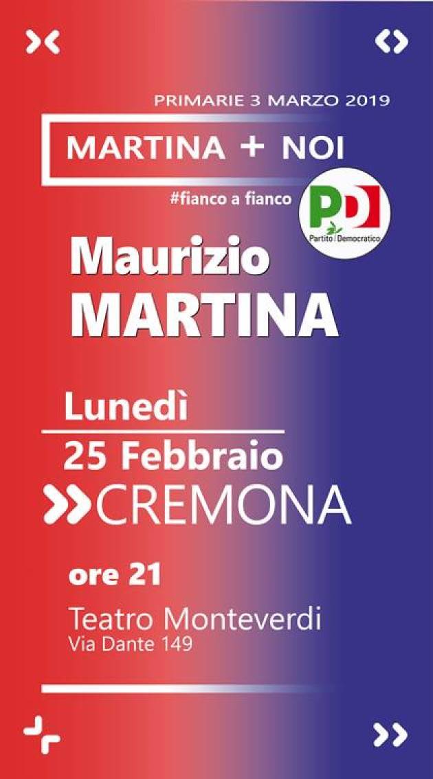 Primarie PD del 3 marzo 2019 Maurizio Martina a Cremona il 25 febbraio