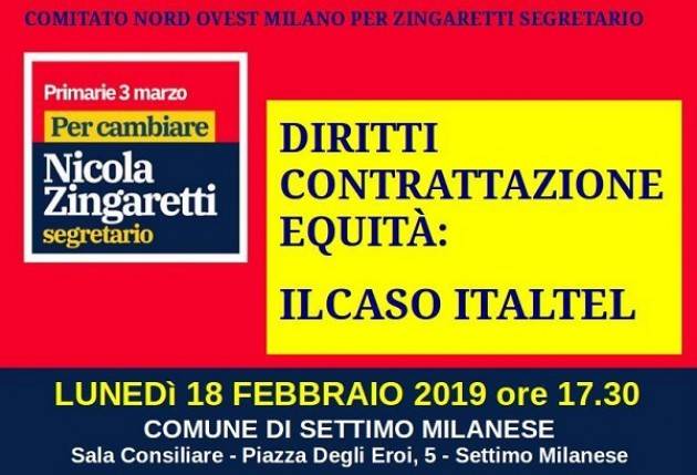 'Diritti, contrattazione, equità: il caso Italtel', con la partecipazione del senatore Franco Mirabelli
