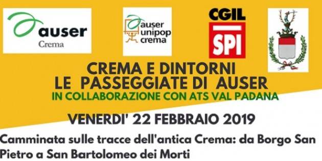 'Crema e dintorni - Le passeggiate di Auser' venerdì 22 febbraio