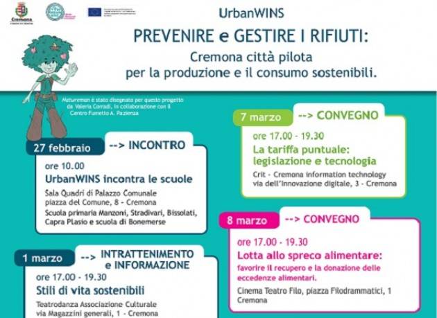 Evento 7 marzo  Prevenire e gestire i rifiuti: Cremona città pilota produzione e consumo sostenibili