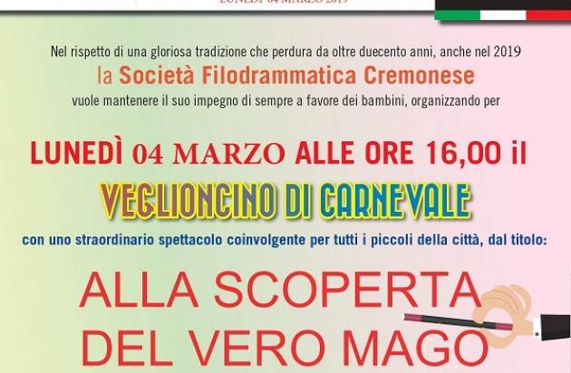 'Alla scoperta del vero mago' lunedì 4 marzo al Filo