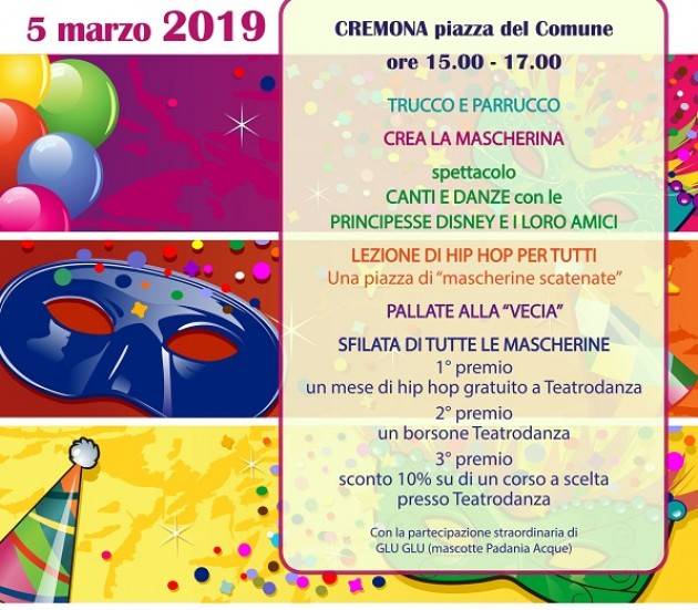 Cremona: il 5 marzo va in scena 'Il nostro grosso grasso martedì grasso'