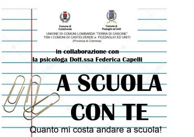 Castelverde: progetto 'A scuola con te'