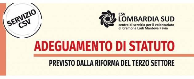 Adeguamento dello statuto associazioni: CSV Lombardia Sud offre un servizio di accompagnamento