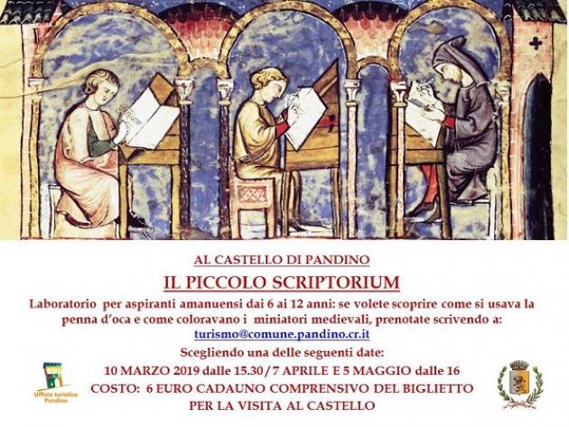 Laboratorio 'Il piccolo scriptorium' al Castello di Pandino Evento del 5 maggio