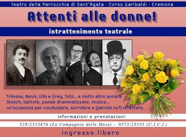 UICI Cremona propone lo spettacolo 'Attenti alle donne!' domenica 10 marzo