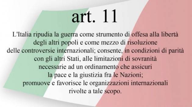 Ass.25 aprile Conoscere Costituzione. 19 marzo. Iniziativa su art. 11  Relatore Mario Losano