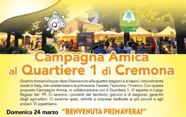 Domenica 24 marzo Benvenuta Primavera e Naviglio in Fiore al Quartiere 1 (Cremona)