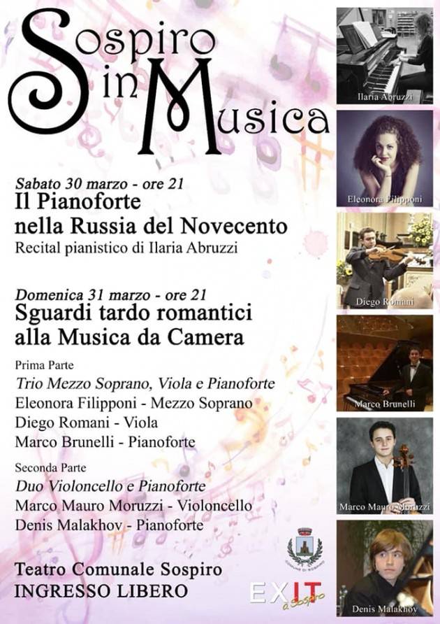 Sospiro in Musica: Giovani Musicisti in Concerto RASSEGNA MUSICALE 30/31 MARZO