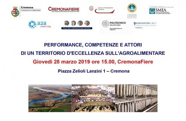 Seminario “Performance, competenze e attori di un territorio d'eccellenza sull'agroalimentare” giovedì 28 marzo
