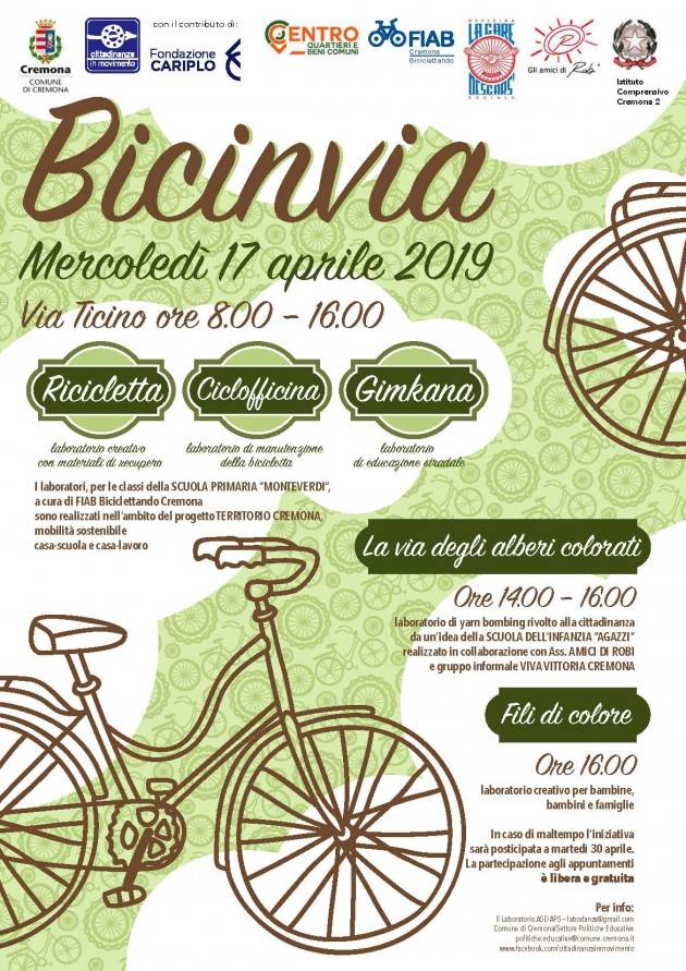 Cremona Bicinvia e Yarn Bombing il 17 aprile in via Ticino