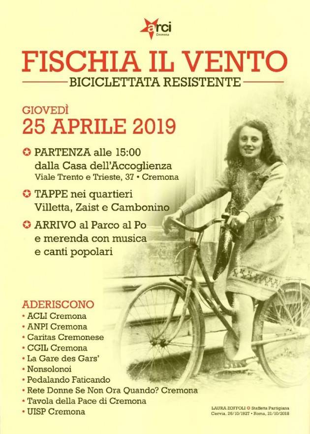 A Cremona Biciclettata Resistente il 25 aprile 74° anniversario Liberazione