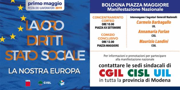 Festa 1° maggio 2019 Giuseppe Demaria (Cisl Cr-Mn): Giornata di festa ma anche di lotta ( Video G.C.Storti)