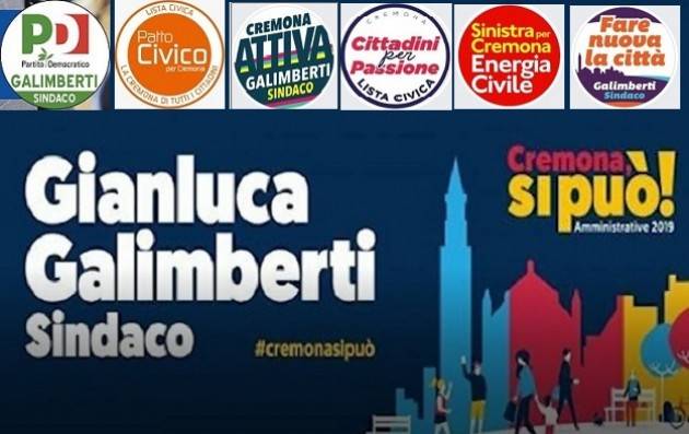 Le sei liste ed i simboli che sostengono Gianluca Galimberti sindaco di Cremona2019