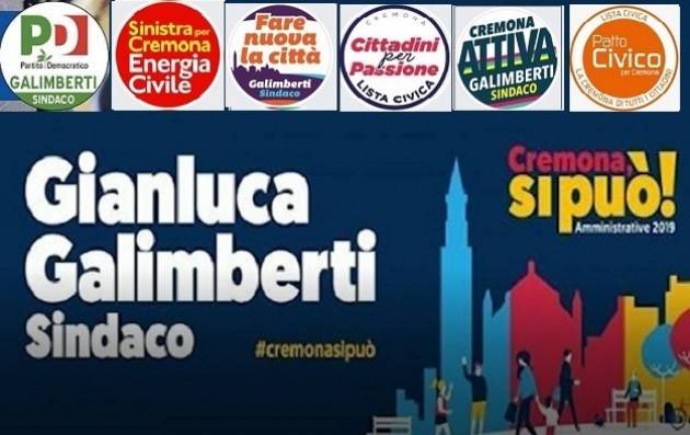 Le sei liste ed i simboli che sostengono Gianluca Galimberti sindaco di Cremona2019