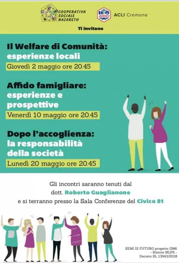 Un percorso sul tema dell'accoglienza dentro il sistema di welfare di comunità