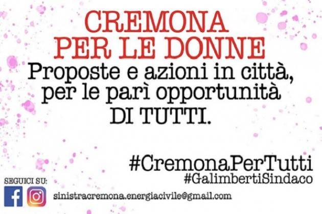 Mercoledì 15 Maggio l'incontro “Cremona per le donne”