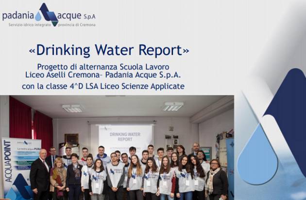 Padania Acque Cremona presenta ‘Drinking Water Report’ con il Liceo ‘G. Aselli’  (Video G.C.Storti)