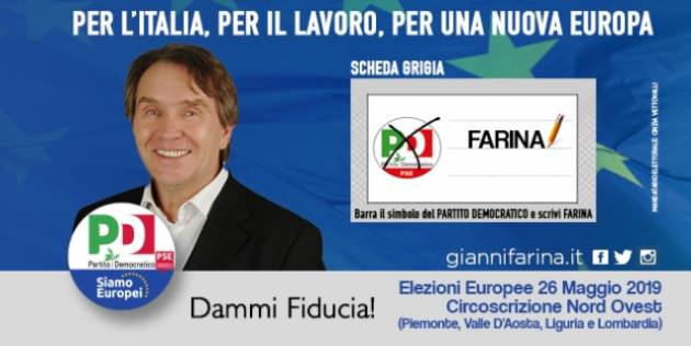 Gianni Farina ,candidato( PD-Siamo Europei) circoscrizione NordOvest si presenta (Video)