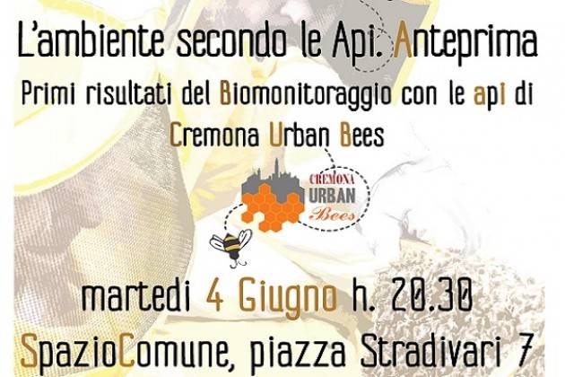 L'ambiente secondo le api: incontro il 4 giugno a SpazioComune