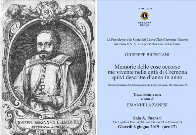 Memorie di Cremona di Giuseppe Bresciani dal 1625 al 1670 Evento del 6 giugno