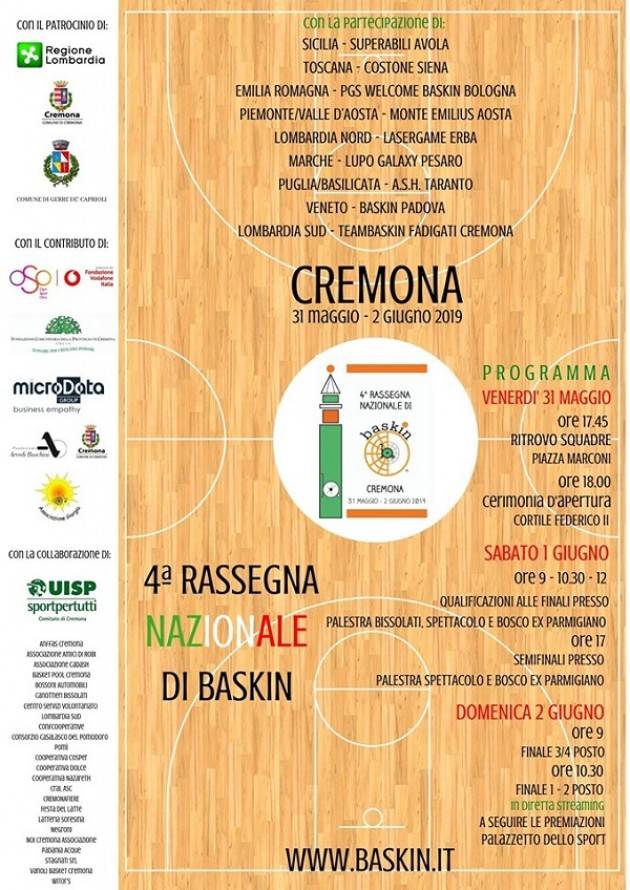 LE FINALI NAZIONALI DI BASKIN DI CREMONA PRONTE AD ANIMARE LA CITTA’